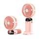 3-in-1 4000mAh 5 Speed USB Handheld Mini Folding Digital Display Fan with Lanyard and Base