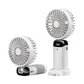 3-in-1 4000mAh 5 Speed USB Handheld Mini Folding Digital Display Fan with Lanyard and Base