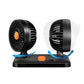 USB Portable 360 Degree Rotatable Dual-Head Car Fan with 3 Speed