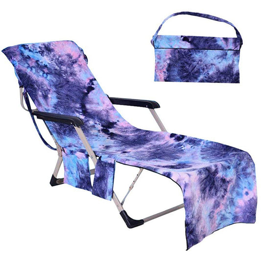 Tie-Dye Beach Chair Cover with Side Pockets