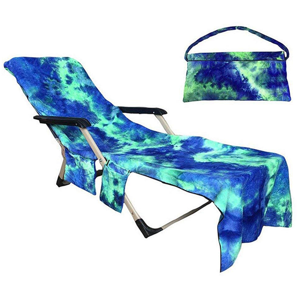 Tie-Dye Beach Chair Cover with Side Pockets