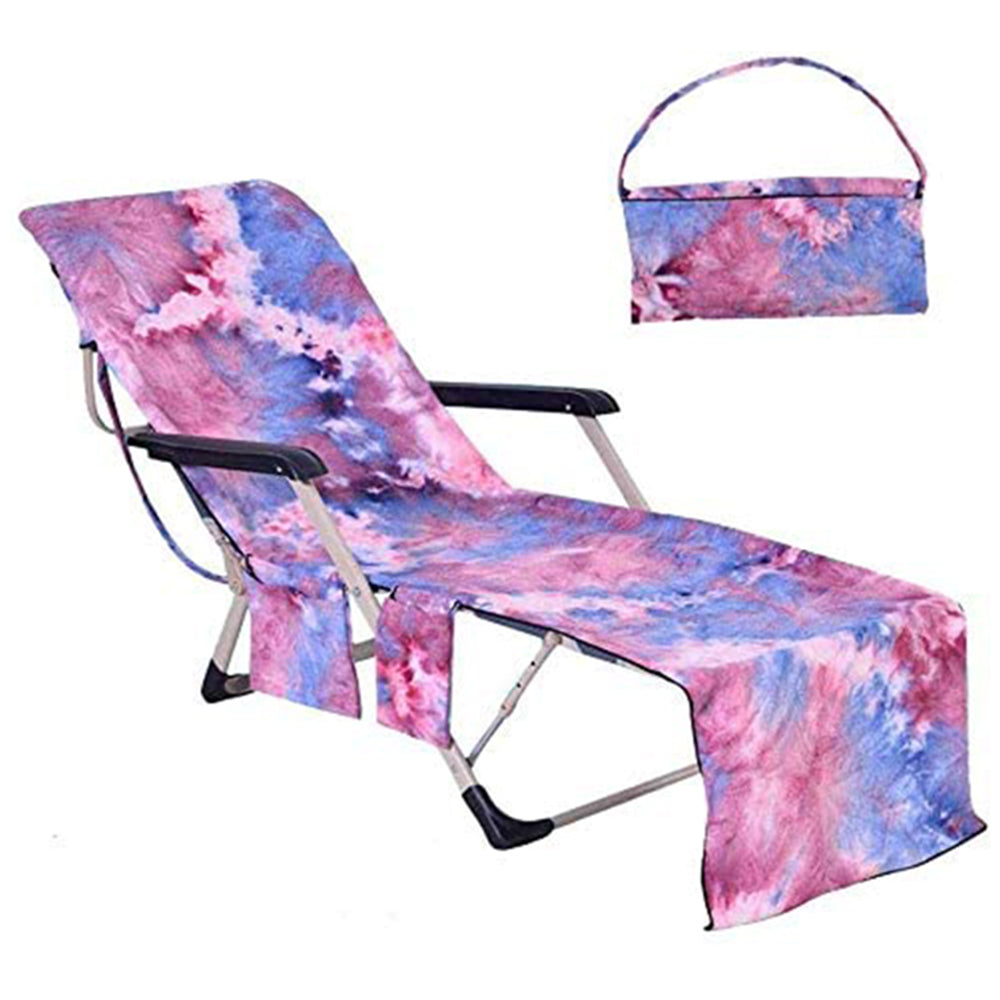 Tie-Dye Beach Chair Cover with Side Pockets