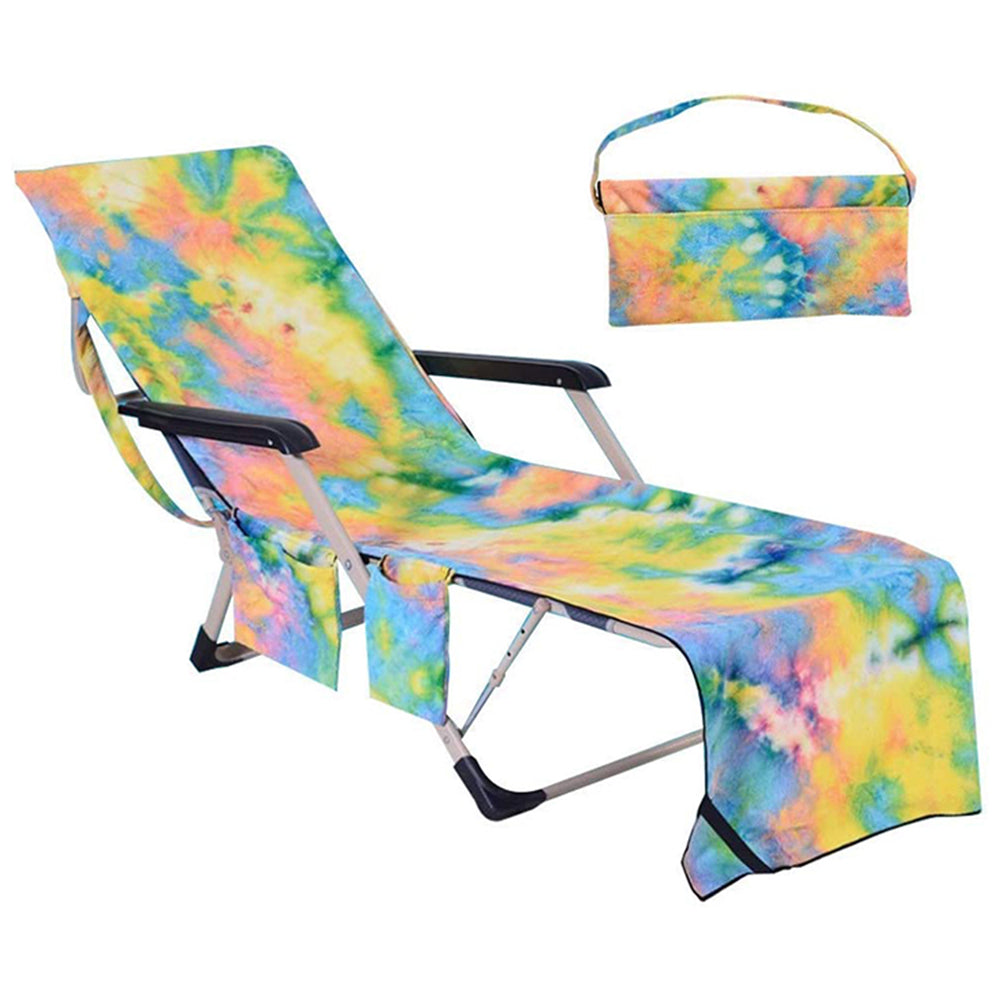 Tie-Dye Beach Chair Cover with Side Pockets