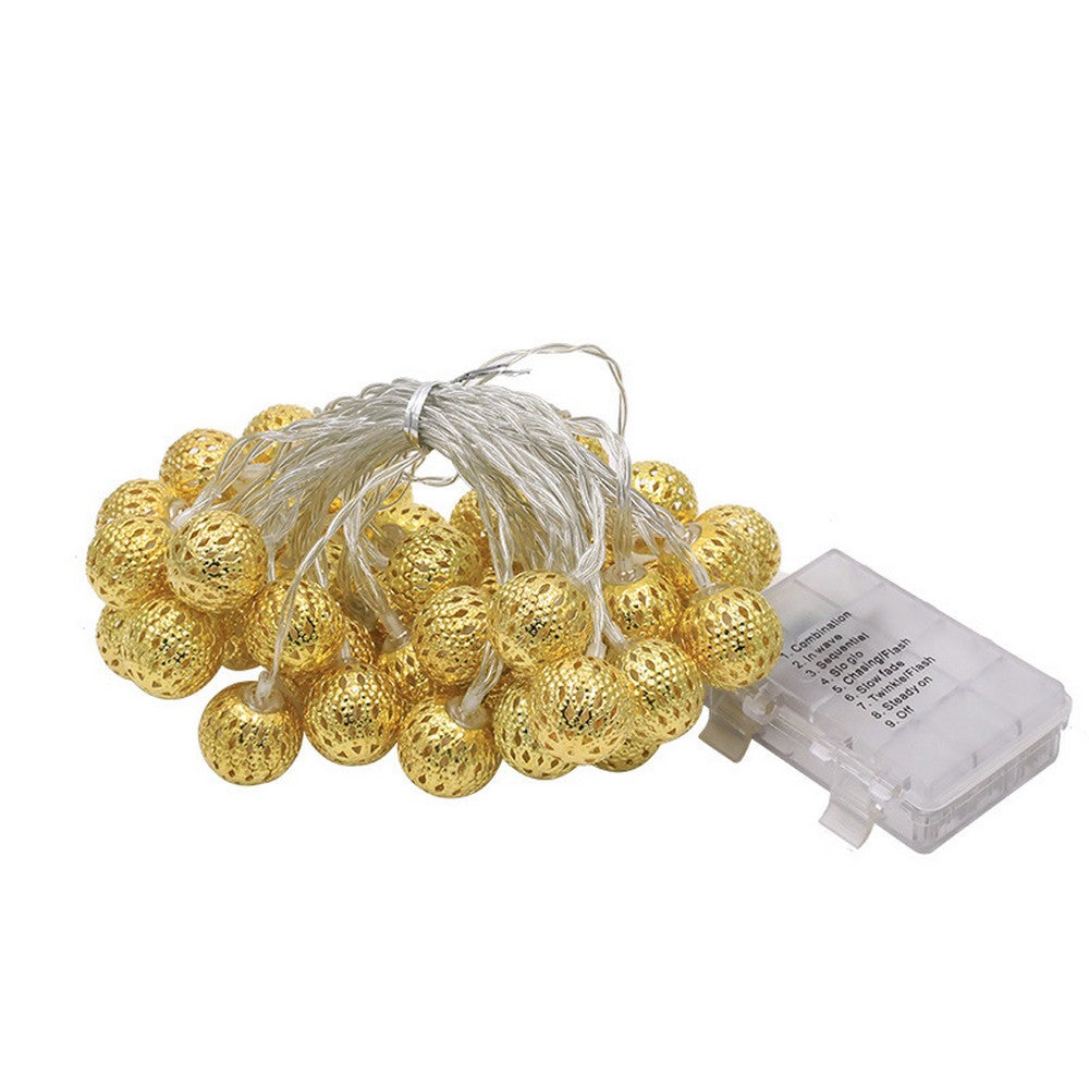 LED Moroccan Globe String Lights -Yellow