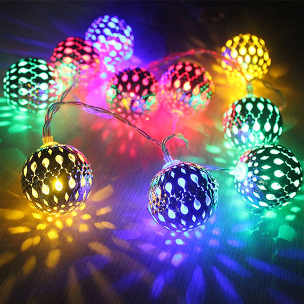 LED Moroccan Globe String Lights -Mixed Color