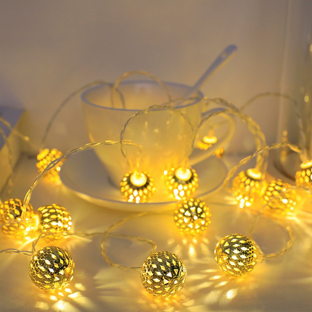 LED Moroccan Globe String Lights -Yellow