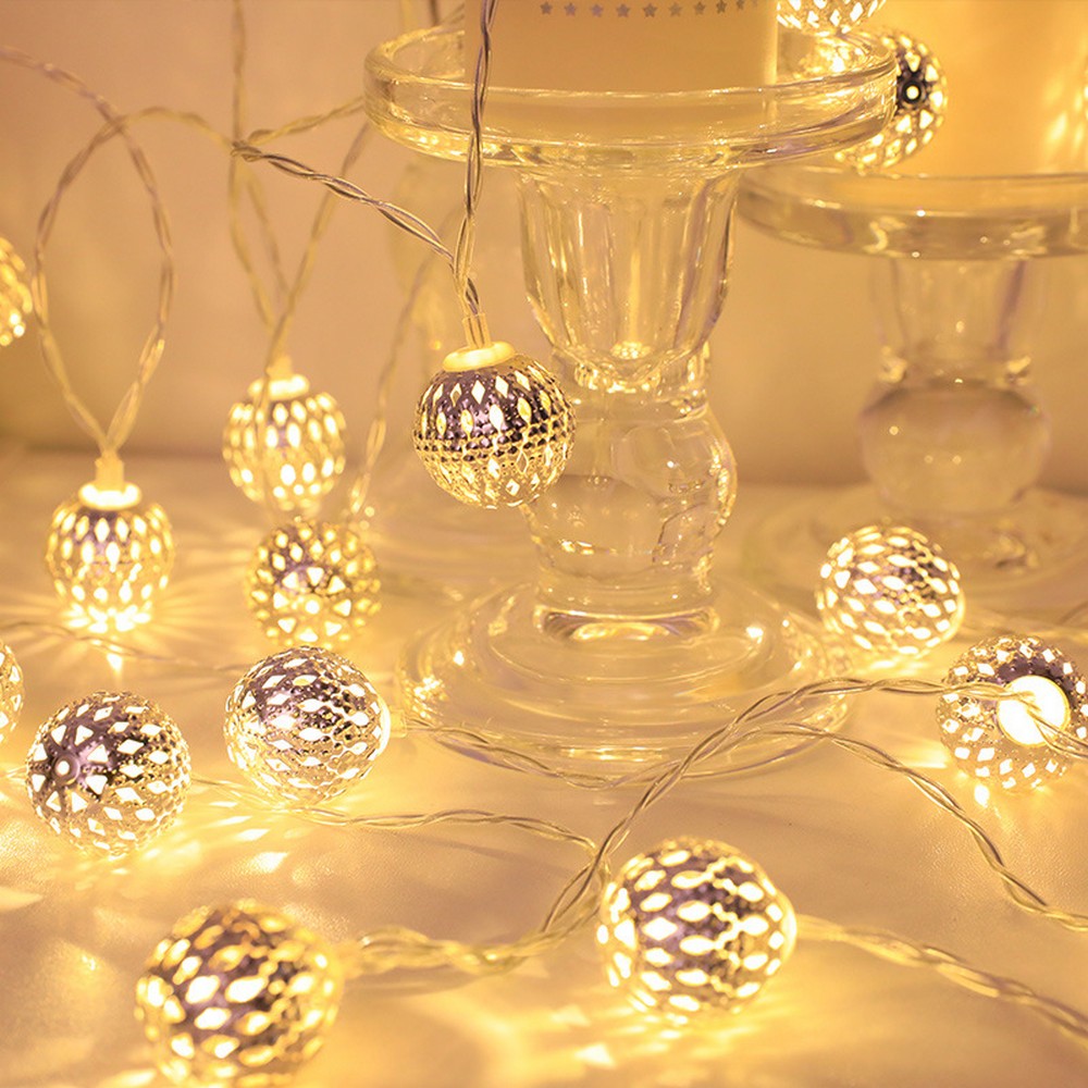 LED Moroccan Globe String Lights -Yellow