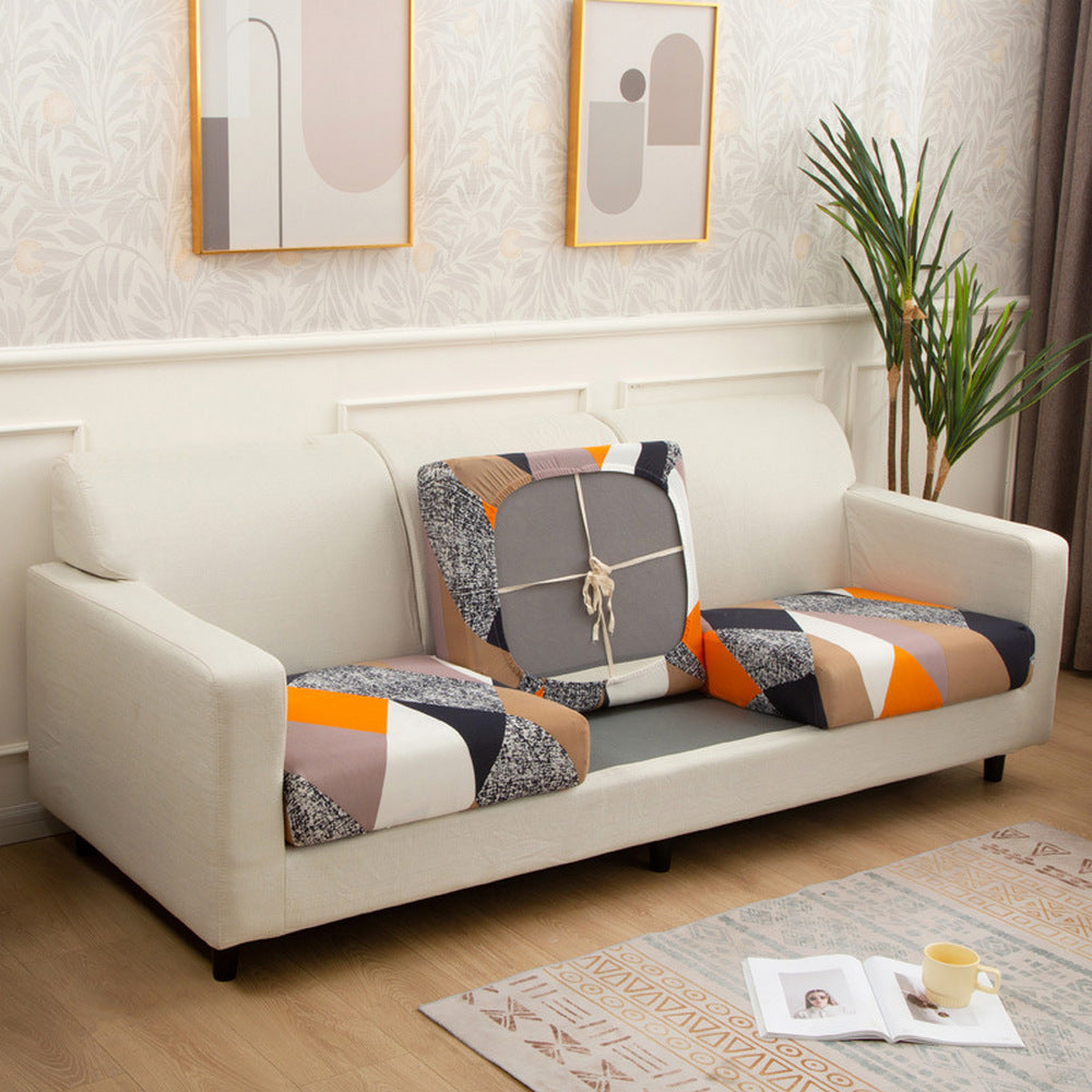 2Pcs Printed Stretchable Sofa Seat Cover