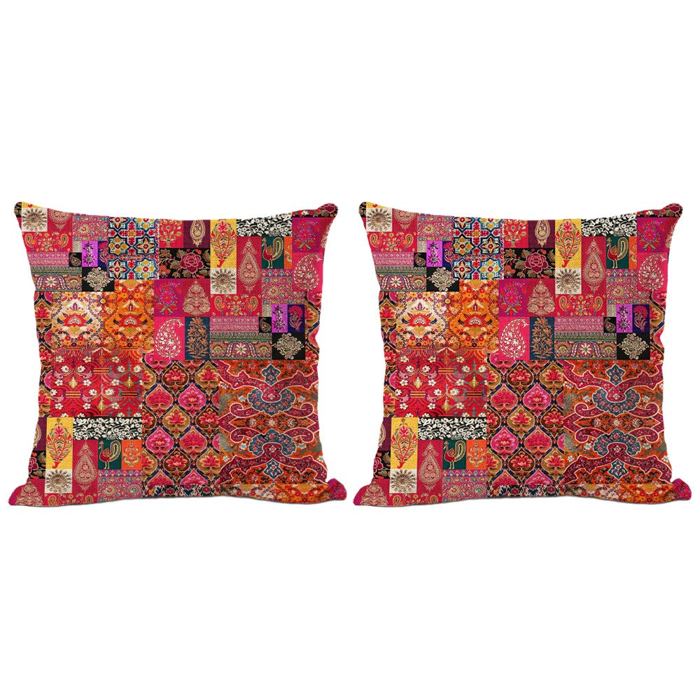 2Pcs Pillow Cover Colorful Boho Printed Cushion Cover