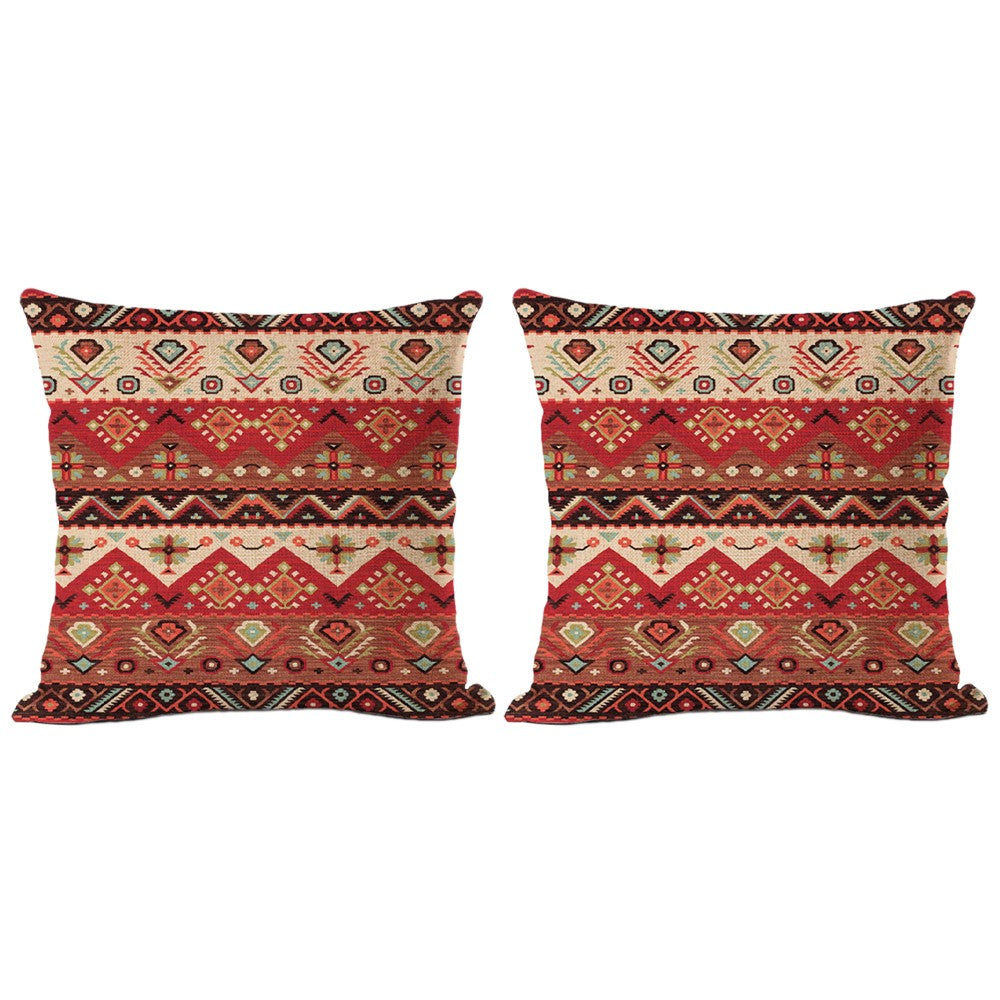 2Pcs Pillow Cover Colorful Boho Printed Cushion Cover
