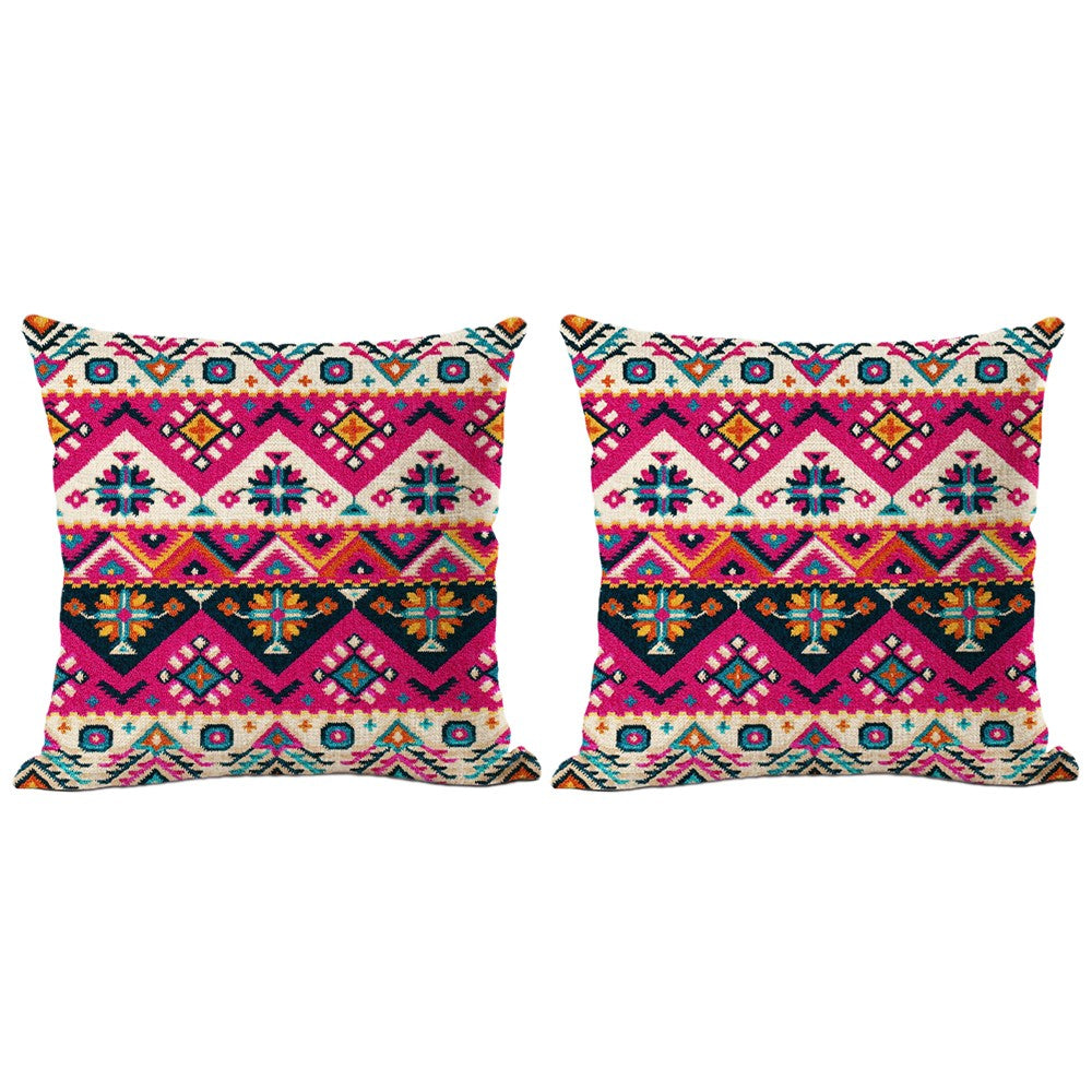 2Pcs Pillow Cover Colorful Boho Printed Cushion Cover