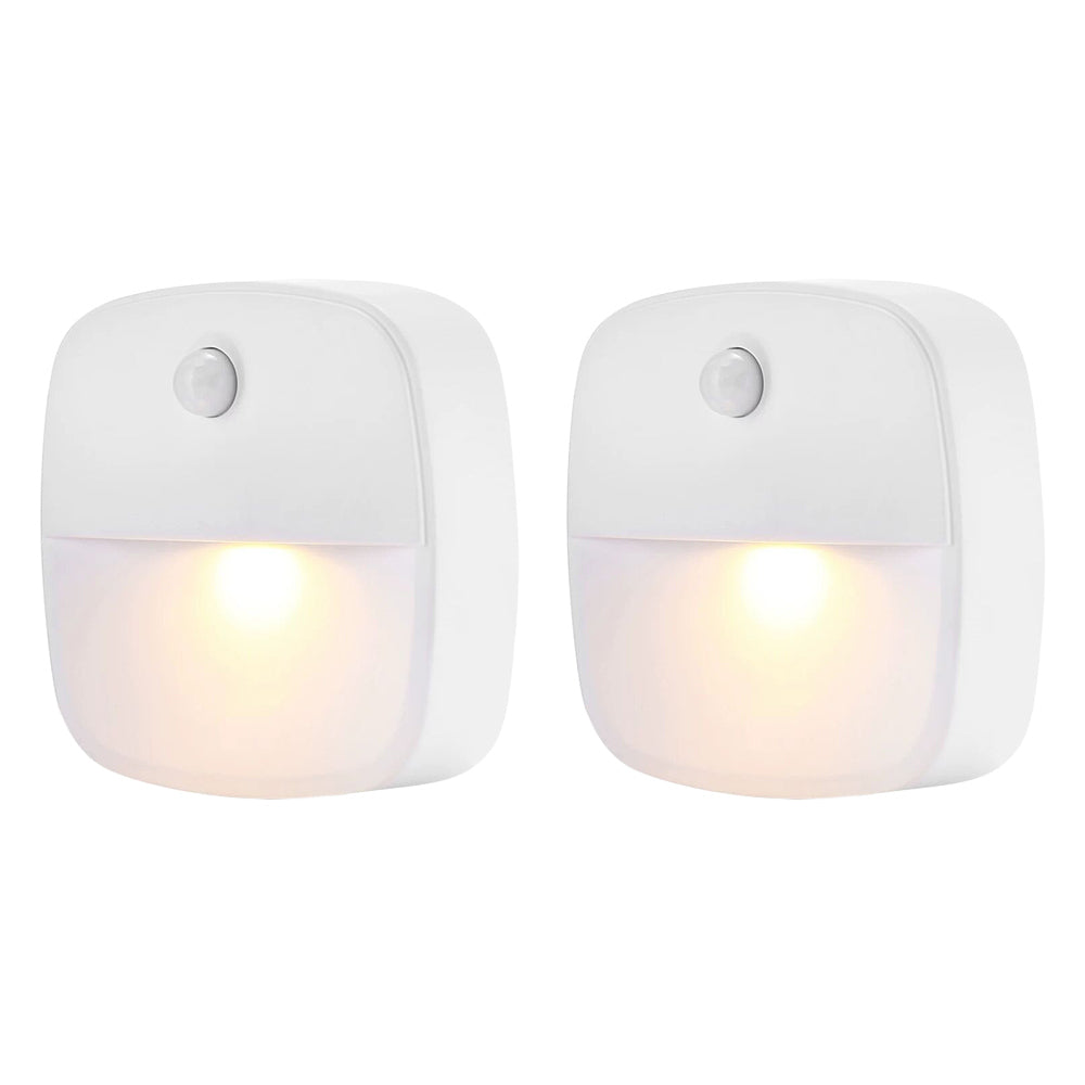2-Pack Wireless Motion Sensor Night Light Wall Cabinet Closet Stair Lamp