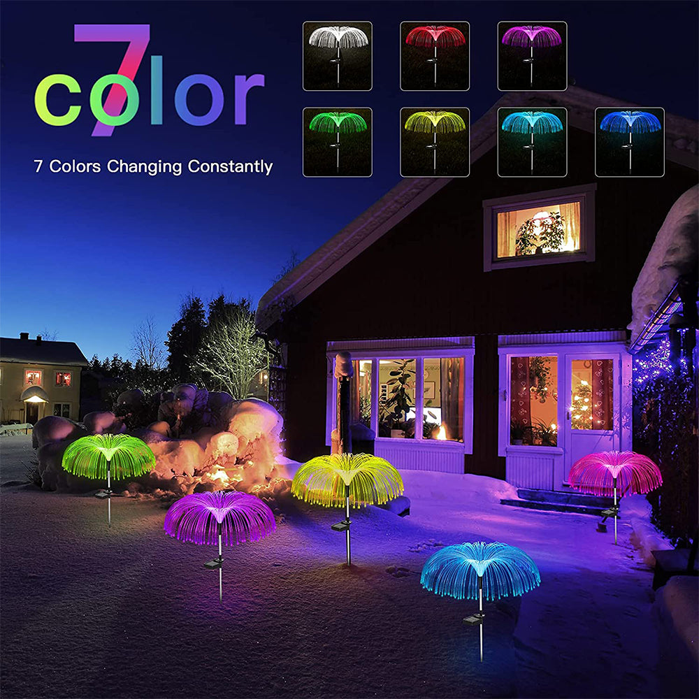 2-Pack Solar Jellyfish Lights for Yard Garden Pathway