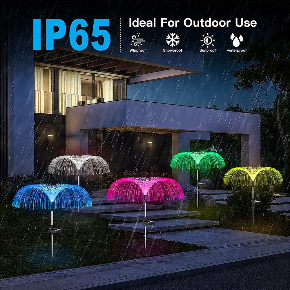 2-Pack Solar Jellyfish Lights for Yard Garden Pathway