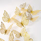 72Pcs 3D DIY Butterfly Wall Decal Stickers -Gold