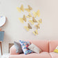 72Pcs 3D DIY Butterfly Wall Decal Stickers -Gold