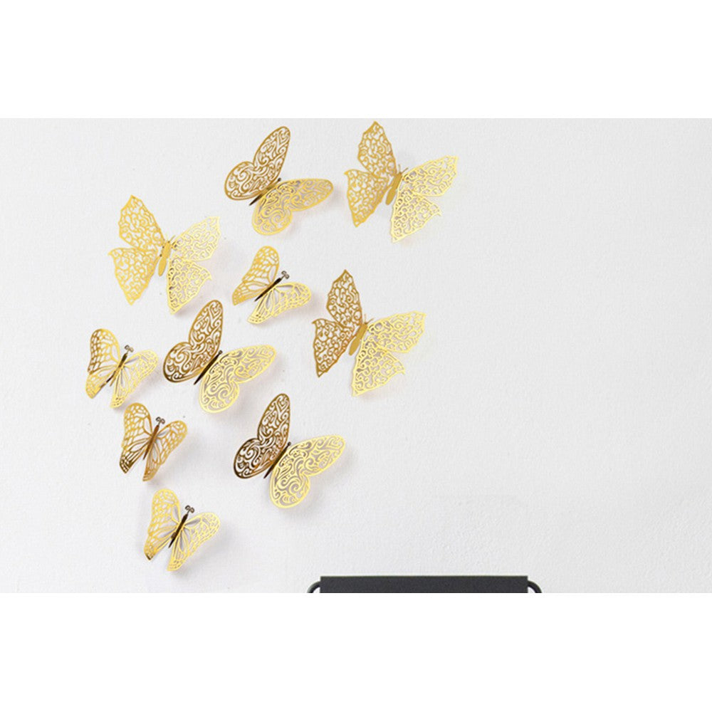 72Pcs 3D DIY Butterfly Wall Decal Stickers -Yellow