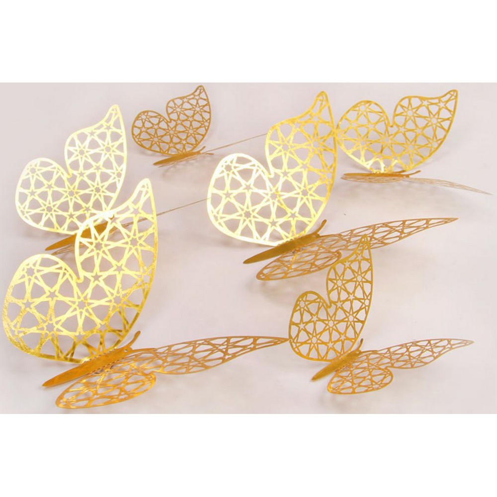 72Pcs 3D DIY Butterfly Wall Decal Stickers -Yellow