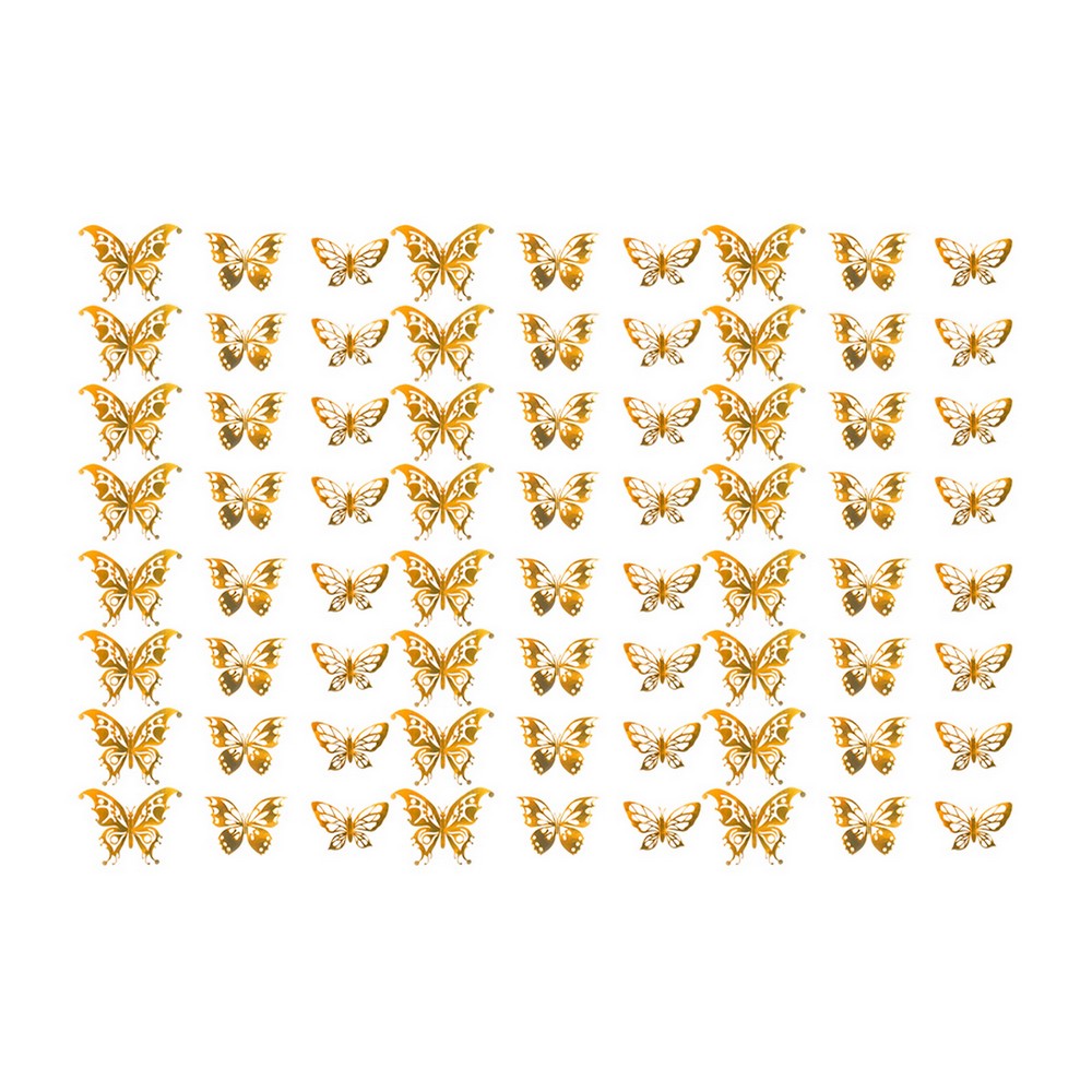 72Pcs 3D DIY Butterfly Wall Decal Stickers -Gold