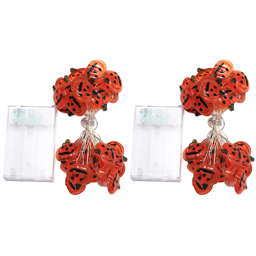 2Pcs Halloween Pumpkin String Lights