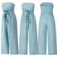 Women Strapless Belted Wide Leg Jumpsuit
