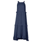 Women's Cotton Sleeveless Halter Neck Layered Ruffles Flowy Maxi Dress