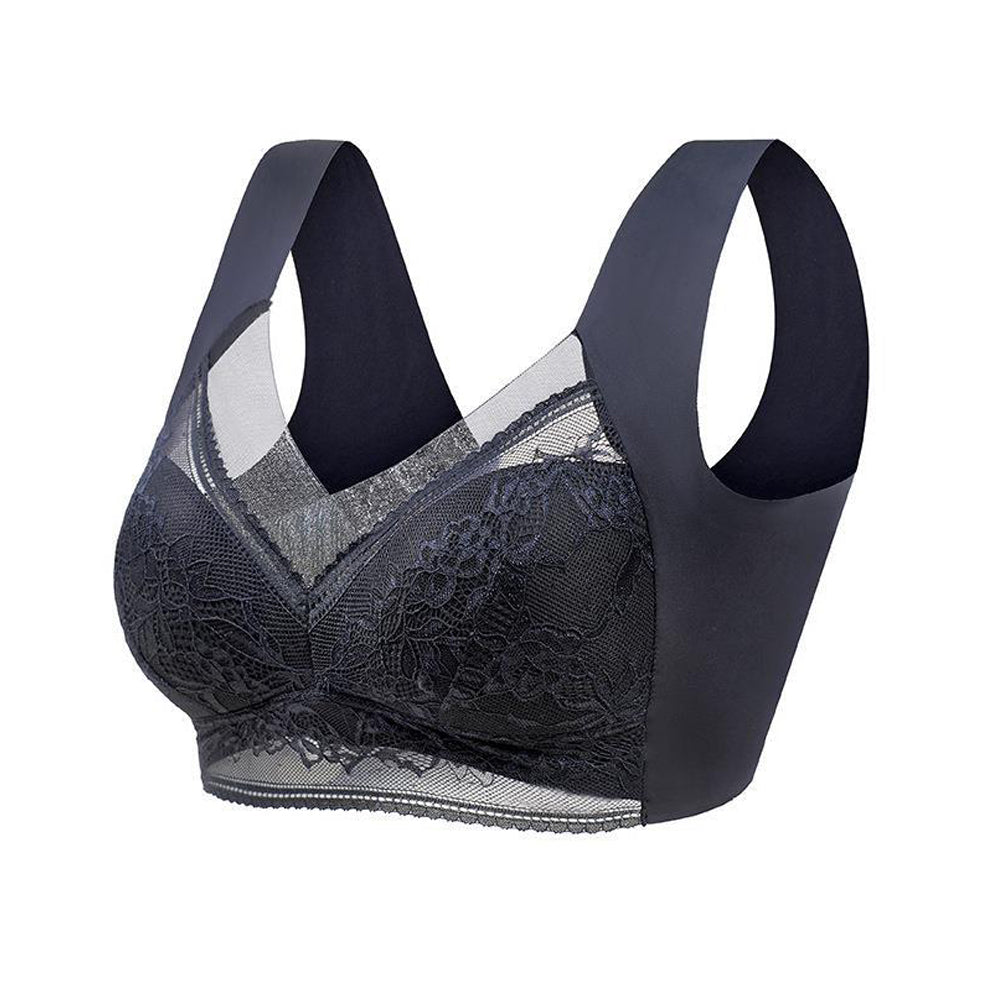 2Pcs Full Cup Lace Push-Up Seamless Bra