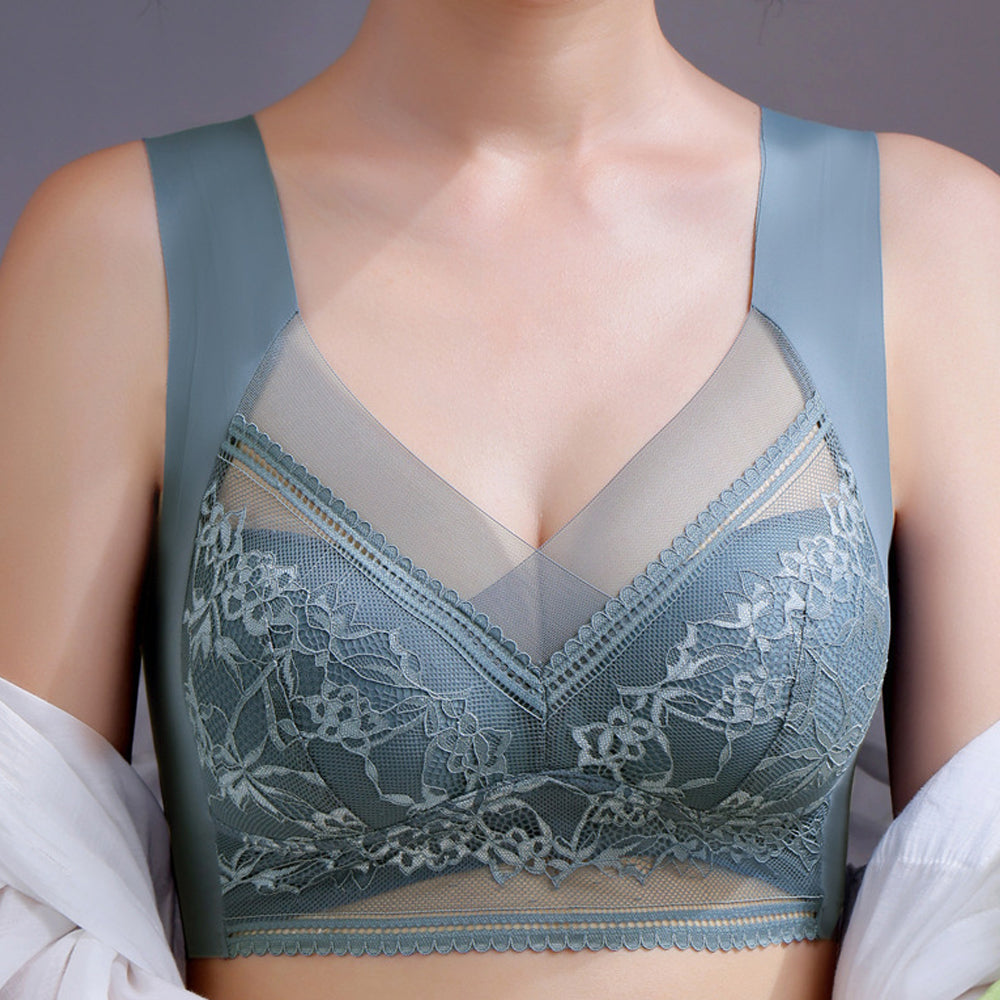 2Pcs Full Cup Lace Push-Up Seamless Bra