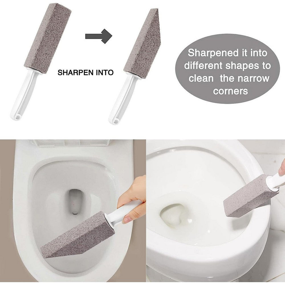 2Pcs Pumice Stone Toilet Bowl Cleaner Toilet Pumice Stone Brush with Handle