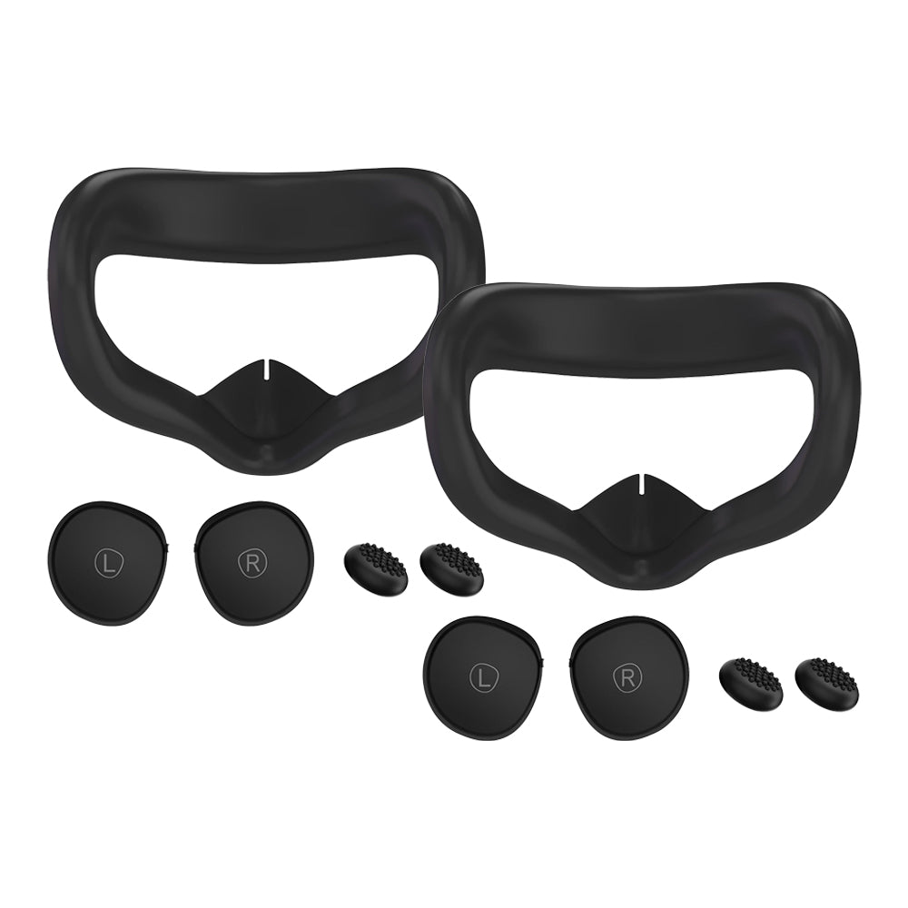 2Pcs VR Silicone Face Cover Pad And Lens Cover With Joystick Cover For Oculus Quest 2
