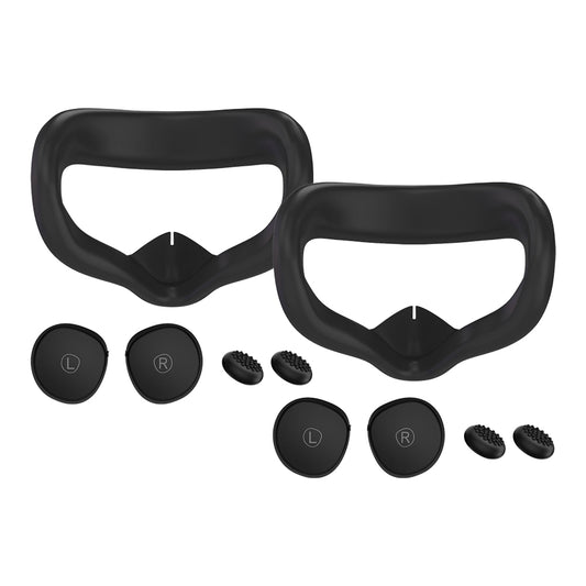 2Pcs VR Silicone Face Cover Pad And Lens Cover With Joystick Cover For Oculus Quest 2