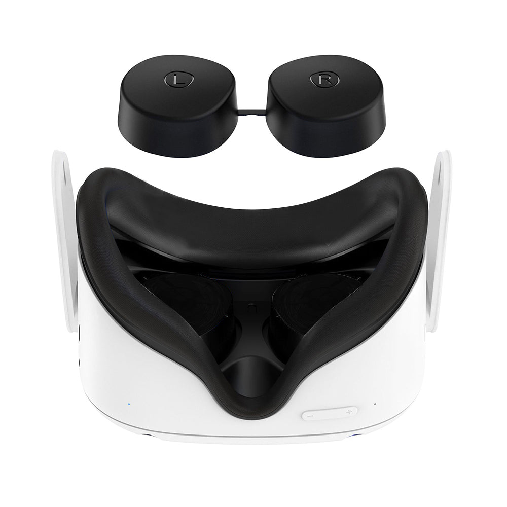 2Pcs VR Silicone Face Cover Pad And Lens Cover With Joystick Cover For Oculus Quest 2