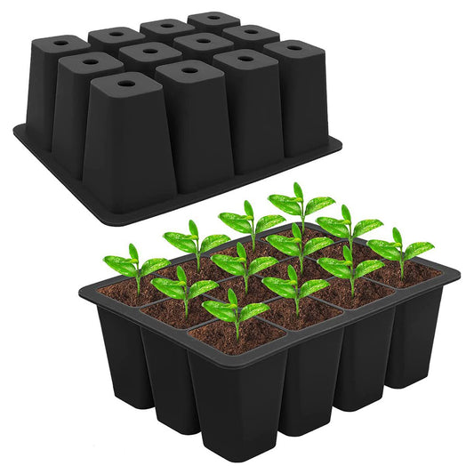 12-Cell Seedling Pots Tray Reusable Silicone Seedling Pot