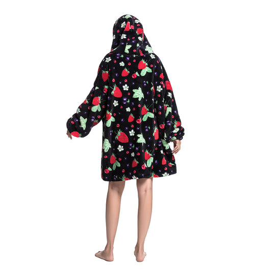 Women's Wearable Oversized Hooded Sweatshirt Blanket Hoodie