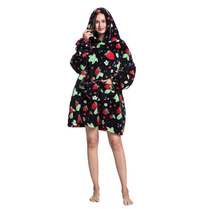 Women's Wearable Oversized Hooded Sweatshirt Blanket Hoodie