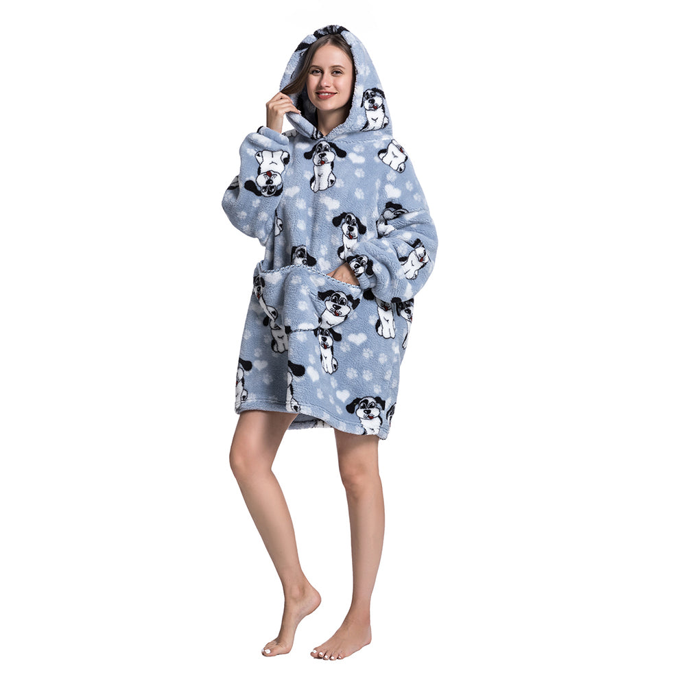 Women's Wearable Oversized Hooded Sweatshirt Blanket Hoodie