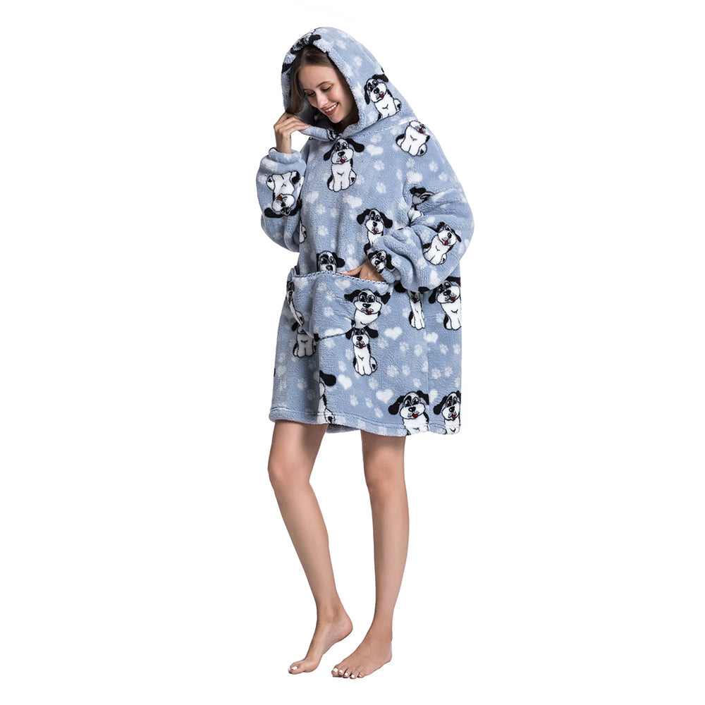 Women's Wearable Oversized Hooded Sweatshirt Blanket Hoodie