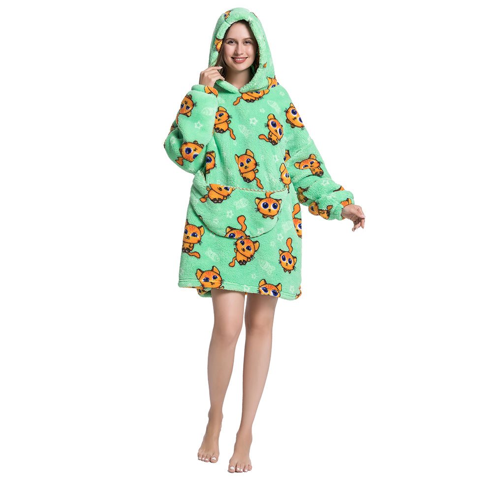 Women's Wearable Oversized Hooded Sweatshirt Blanket Hoodie