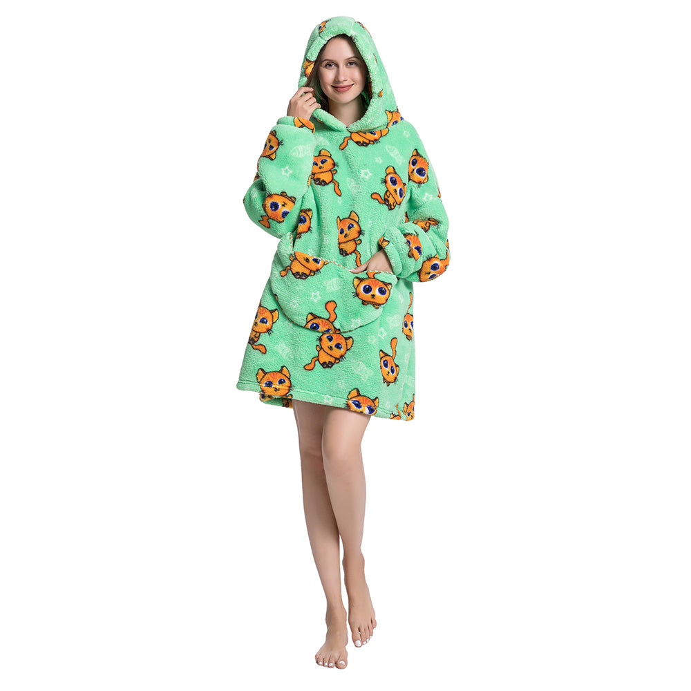 Women's Wearable Oversized Hooded Sweatshirt Blanket Hoodie