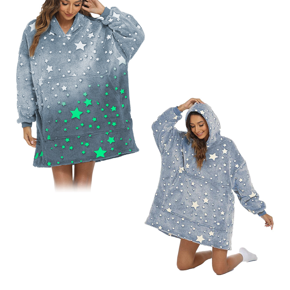 Wearable Blanket Hoodie Glow in The Dark Sherpa Hoodie