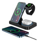 2Pcs 3 In 1 USB Wireless Charging Station for Samsung iPhone Apple Watch