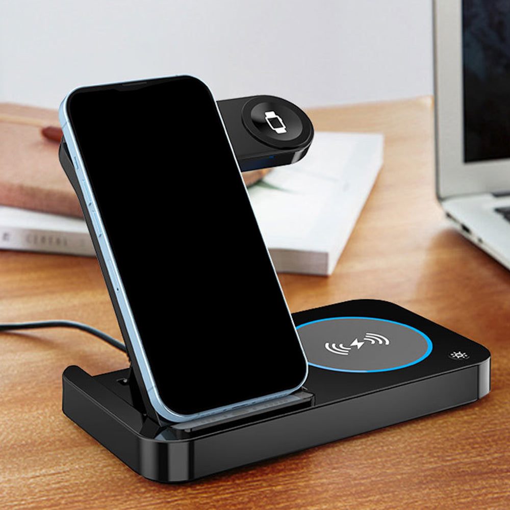 3 In 1  USB Plug Wireless Charging Station for Samsung iPhone Apple Watch
