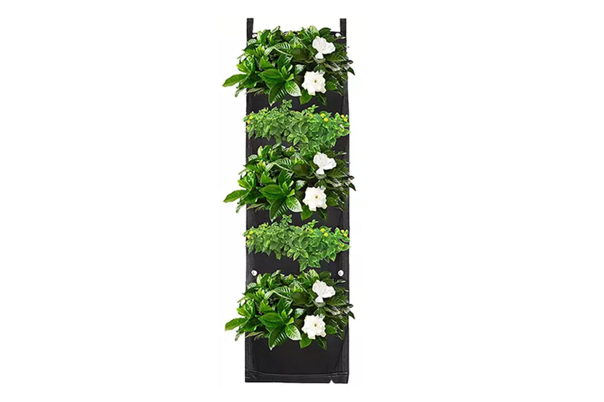 7 Pocket Wall Hanging Planting Bag Vertical Flower Grow Pouch Planter -Green