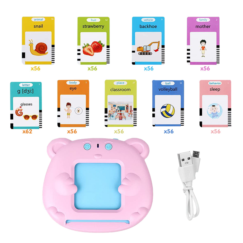 112/255Pcs Sight Words Talking Toddler Toys Flash Cards with 1 Card Reader