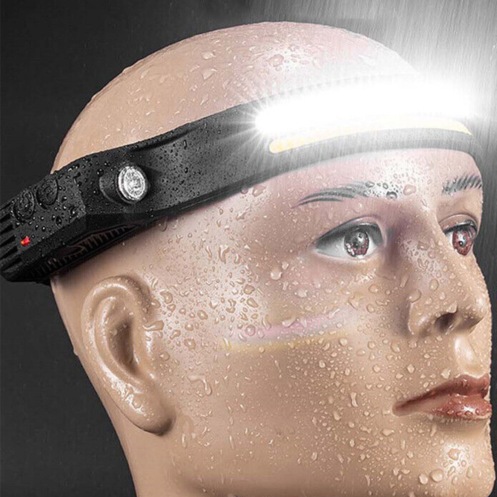 Water-Resistant COB LED Motion Sensor Headlight Head Torch Rechargeable Headlamp