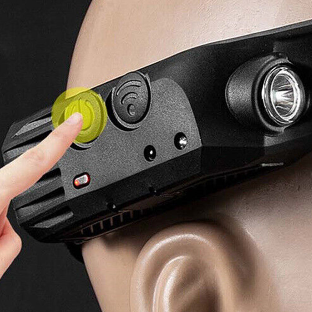 Water-Resistant COB LED Motion Sensor Headlight Head Torch Rechargeable Headlamp