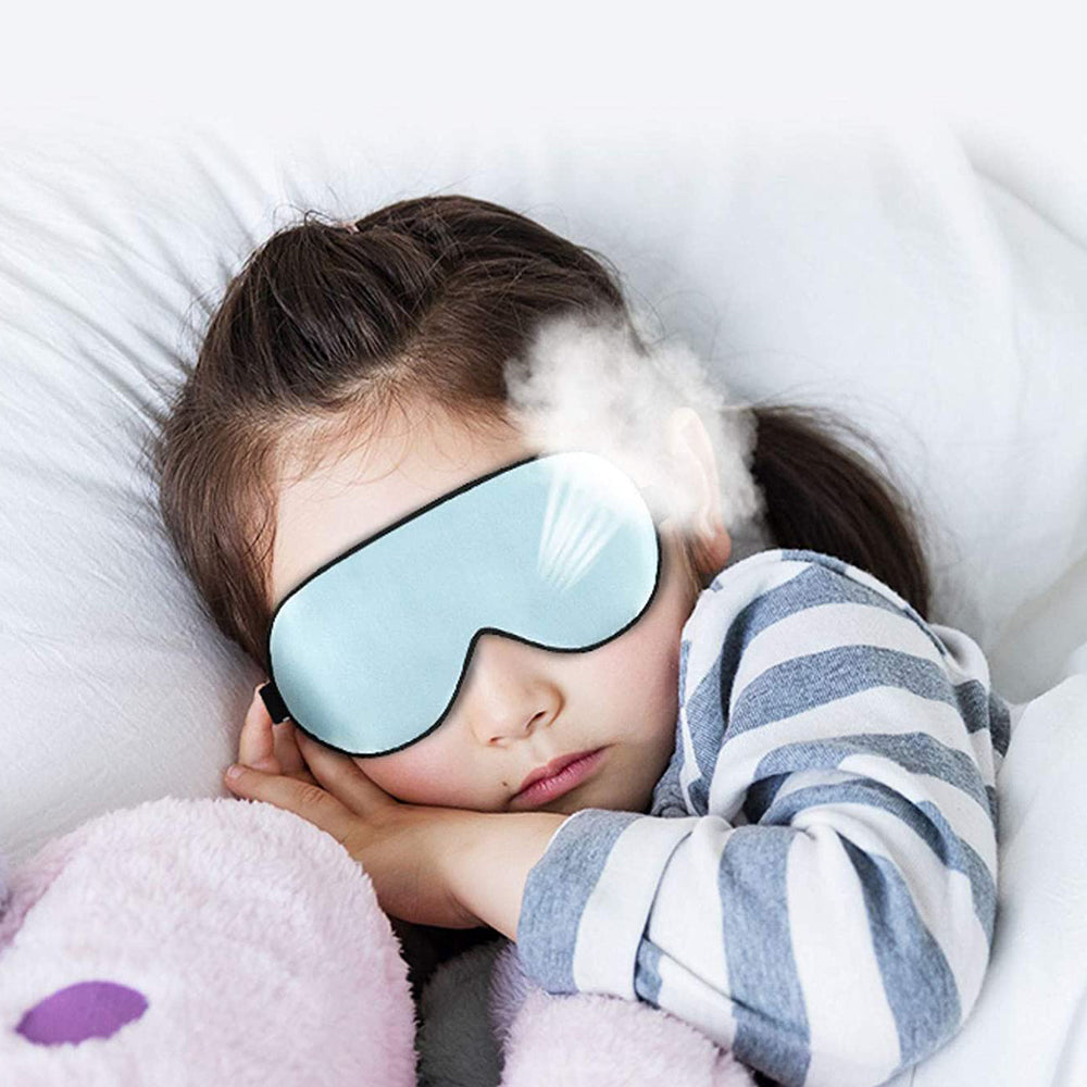2Pcs Kids Mulberry Silk Sleep Soft Eye Mask Adjustable Strap Blindfold