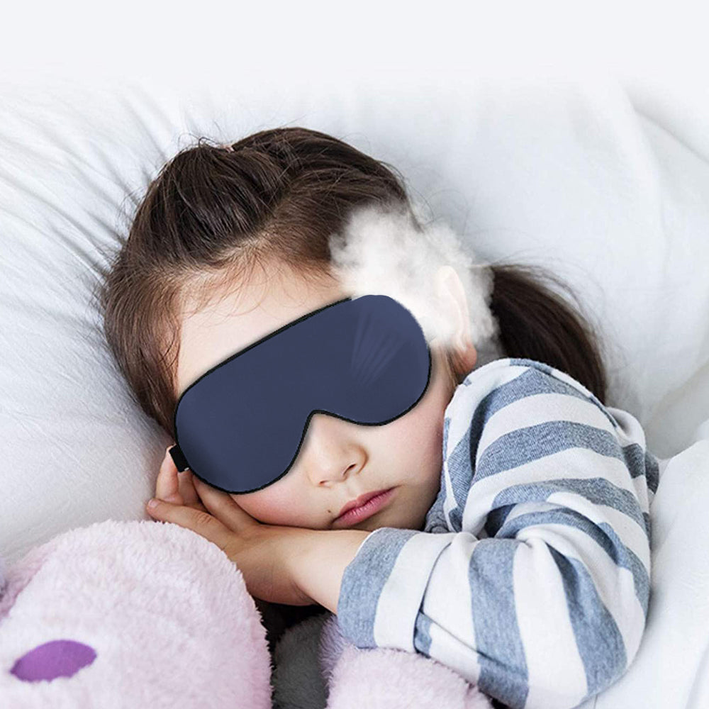 2Pcs Kids Mulberry Silk Sleep Soft Eye Mask Adjustable Strap Blindfold