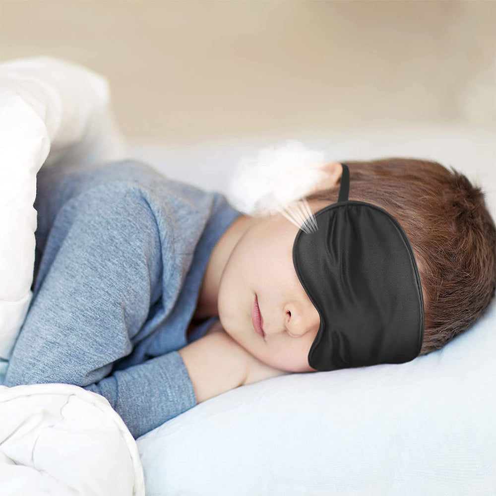 2Pcs Kids Mulberry Silk Sleep Soft Eye Mask Adjustable Strap Blindfold