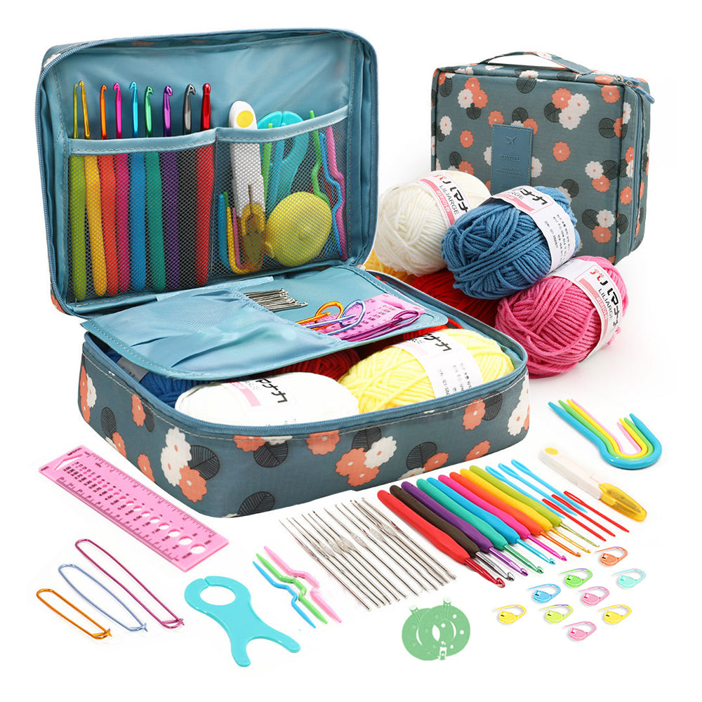 Set of 58Pcs Crochet Hooks Kit with Storage Bag for Beginners